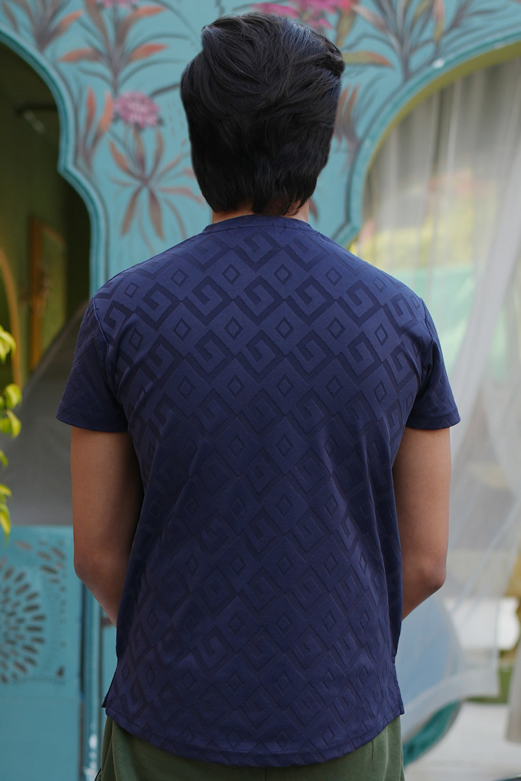 Geometric Embossed Jacquard Tee