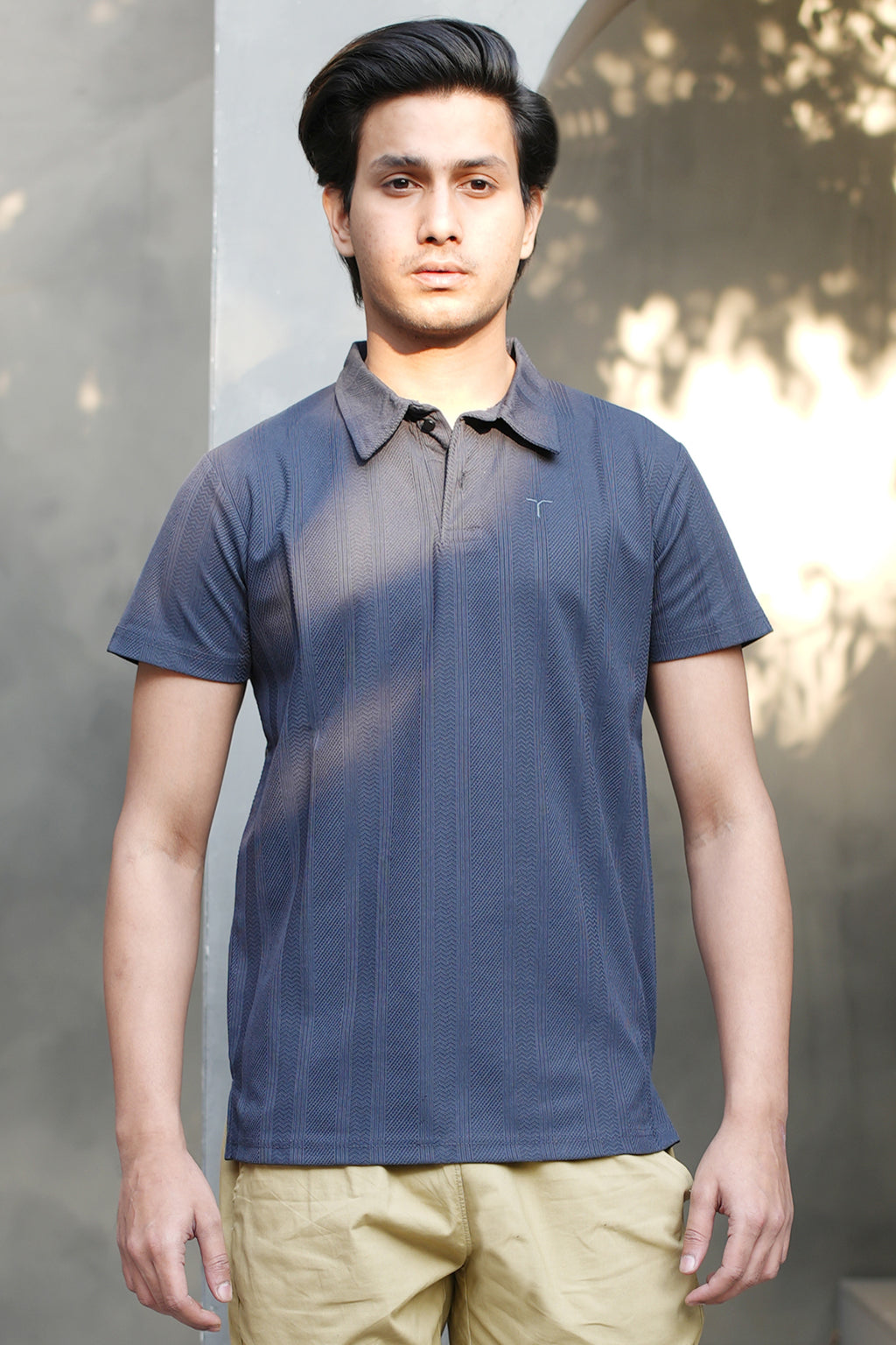 Signature Multi-Textured Chevron Polo