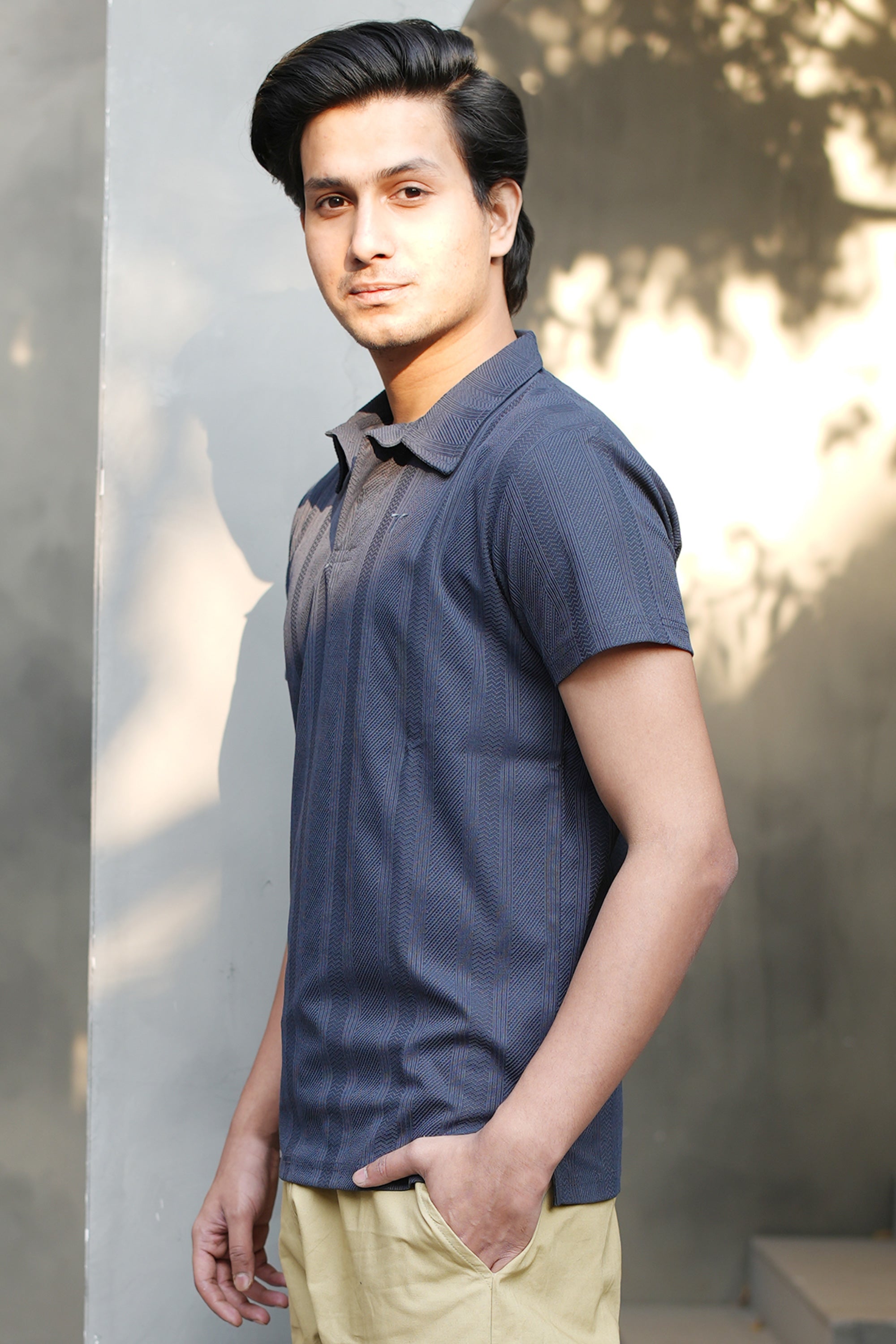 Signature Multi-Textured Chevron Polo
