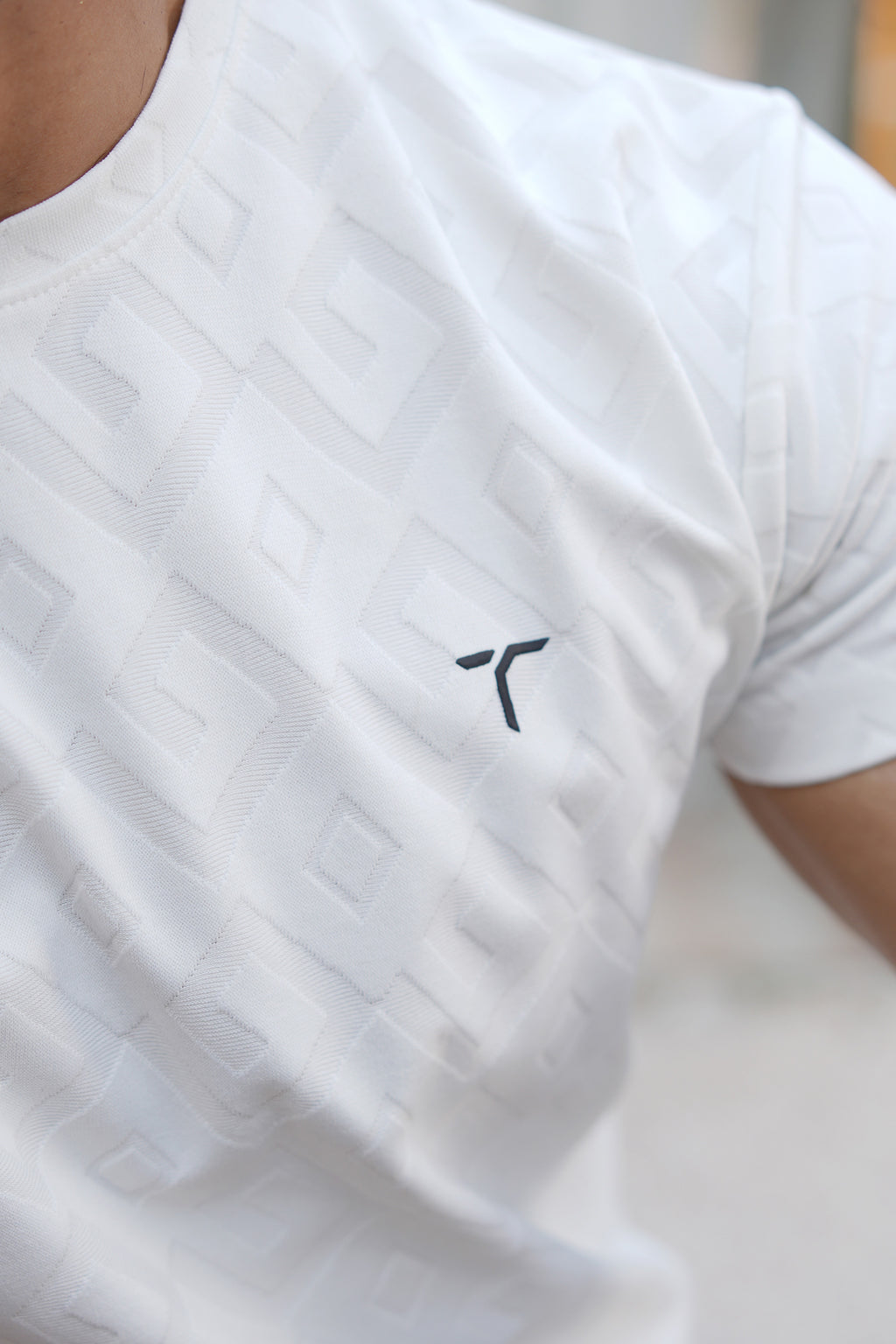 Geometric Embossed Jacquard Tee